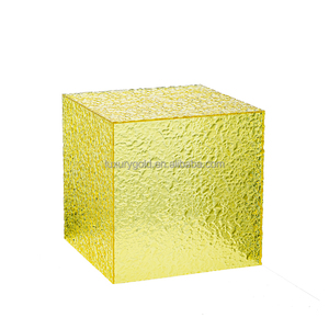 Tasse gâteau affichage <span class=keywords><strong>individuel</strong></span> restauration Buffet présentoirs jaune carré ondulation plinthes support ensemble cristal gâteau de mariage support - Product Image 2