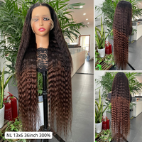 Perruque en cheveux humains vierges 100% naturels, double densité, 13x4 HD Lace, sans colle, 300% de densité, ondulations naturelles, du fournisseur le plus demandé