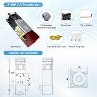 Module Laser LASER TREE 40W, Tête de Gravure et de Découpe Laser à Diode 5W de Puissance Optique 450nm avec Assistance d'Air pour Marquage sur Bois, Outil DIY