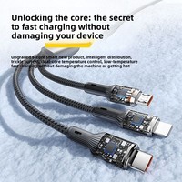 Cable de Carga Trenzado Tres en Uno de 120W con Carga Súper Rápida para Dispositivos Android con Micro USB y Tipo-C