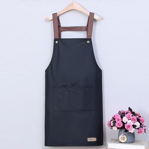 Cloud-Shaped Overalls <b>Apron</b> Waterproof Oilproof Kitchen Home Use Adult Unisex Solid Color With Straps Storage Pocket - Product Image 3