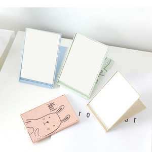 Creative Folding High-Definition Makeup Mirror Portable Small <b>Plastic</b> <b>Frame</b> Square Mirror Desktop Student Dormitory Mirror - Product Image 1