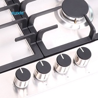 Cocina de Gas Xunda de 90 cm con 5 Quemadores de Acero Inoxidable, Soporte para Sartenes de Hierro Fundido con Quemador Sabaf, Electrodoméstico de Cocina Directo de Fábrica