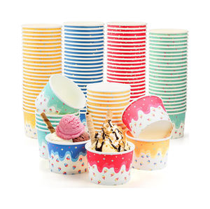 Taza biodegradable Helado 3Oz Taza de helado y cuchara Taza de vidrio de helado del desierto - Product Image 4