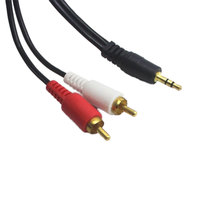 Pour l'ordinateur et l'utilisation mobile usine directe 1/8 adaptateur <span class=keywords><strong>Mini</strong></span> <span class=keywords><strong>Jack</strong></span> stéréo PVC plaqué or 3.5mm mâle à 2 mâle câble Audio <span class=keywords><strong>RCA</strong></span> - Product Image 1