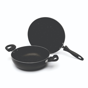 Premium 3 Piece Classic Metal Non-Stick Kadhai Tawa <b>Cookware</b> Set with PTFE Coated Interior Dishwasher Safe Gas & Induction Ready - Product Image 2