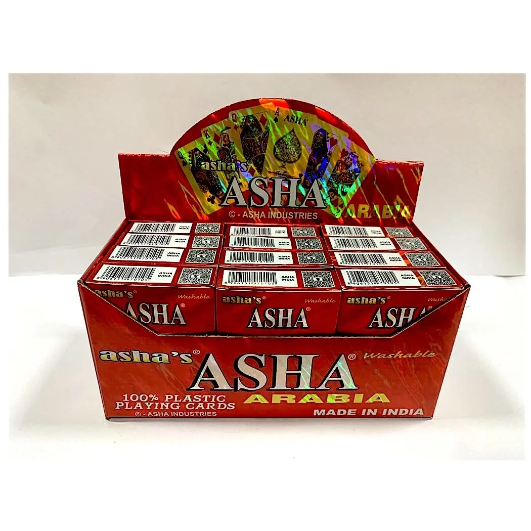 Carte da gioco in plastica rossa Asha Arabia del casinò di alta qualità all'ingrosso della fabbrica dal venditore e dal produttore indiani