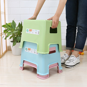 Tabouret bas en plastique épaissi pour adulte, marchepied de douche, table à chaussures, banc carré de salon, export - Product Image 1
