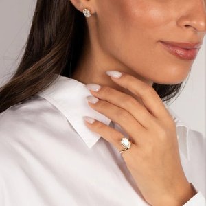 <span class=keywords><strong>Anello</strong></span> Geometrico Scintillante a Goccia Ovale con Zirconia Cubica 5A, Delicato <span class=keywords><strong>Anello</strong></span> Minimalista per Dito <span class=keywords><strong>Mignolo</strong></span>, Gioielli <span class=keywords><strong>da</strong></span> Donna - Product Image 2