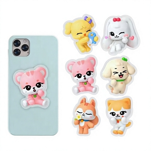 Wholesale Plastic Kpop Minive Korean Cute High Protective Folding Grip Holder IVE Socket Support Mobile Phone Holder Finger
