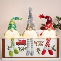 Décoration de Noël : Poupée Rudolph en peluche LED suspendue avec longues jambes pour la maison de maternité, fête de Noël, pendentif flocon de neige