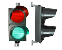 Semáforo con Señal Cerrada y Abierta, Tamaño 300mm, Luz LED Roja, Amarilla y Verde, en Oferta