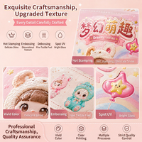 Boîte d'emballage en carton rose avec fenêtre pour figurines d'anime, jouets, cadeaux, impression personnalisée