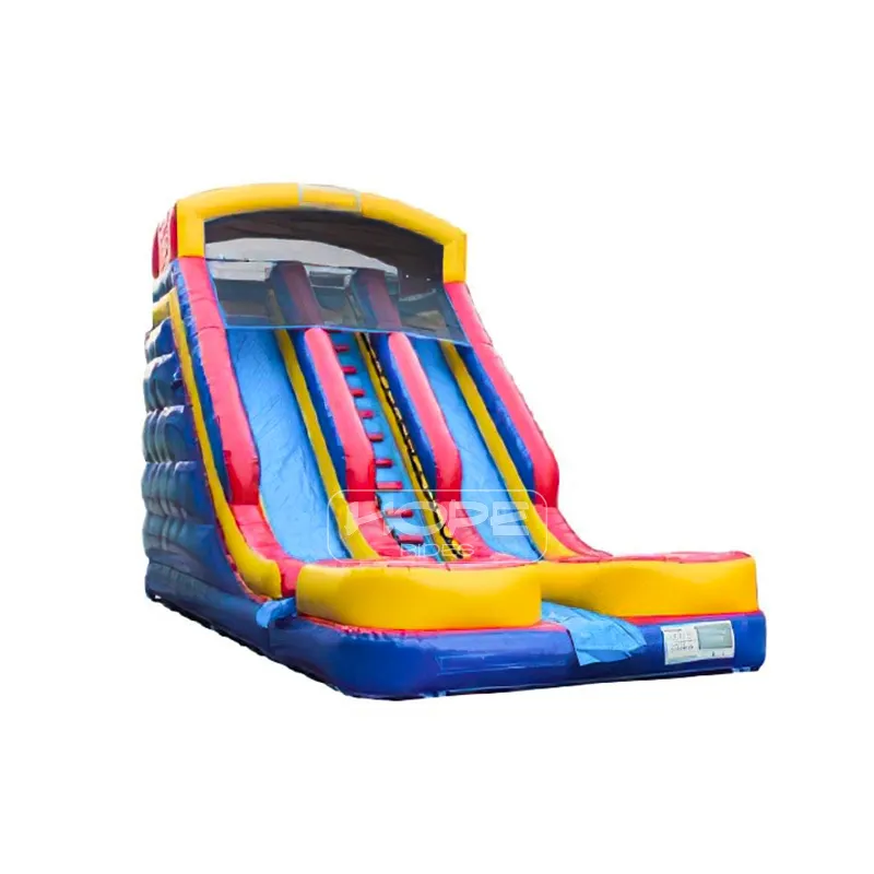 Hot sale 19ft two waterslides dual lane giant outdoor inflatable water slides for party event rental