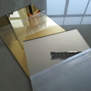 Plaque <span class=keywords><strong>miroir</strong></span> acrylique extrudé argenté et doré, ignifuge, écologique certifié, épaisseur 0,8 mm-5 mm, 100 % vierge, découpe sur mesure - Product Image 1
