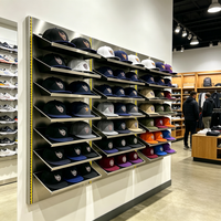 Étagère murale de présentation de casquettes Mingtang pour magasin de détail, présentoir à chapeaux pour boutique