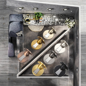 Tope de Puerta Magnético Moderno y Resistente, Antipatadas, Anticolisión, Antirrobo, Invisible, de Acero Inoxidable Negro, para Suelo de Zinc - Product Image 3