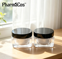 Mini pot carré noir à couvercle complet pour pigment à ongles 5g, idéal comme pot d'échantillon carré pour essai en salon de manucure