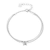Pulsera Ajustable de Doble Capa, Estilo Coreano, Simple y Creativo, para Mujer, Regalo de Joyería para Uso Diario