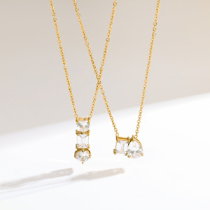 Collana MICCI Impermeabile Antiossidante in Acciaio Inossidabile Placcato Oro 18K con Zirconi per Donne - Product Image 1