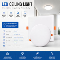 Panneaux LED réglables 9W 18W 24W 36W 48W, rétroéclairés, sans cadre, SKD