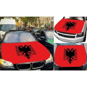 Fundas para Capó de Coche con Bandera de Albania, Diseño Personalizado de Países, Impresión por Sublimación Deportiva de Alta Calidad, Tela Elástica de Spandex - Product Image 4