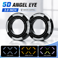 Anneau lumineux Halo Angel Eye RGB en cristal acrylique 5D de 3,0 pouces avec contrôle via application Bluetooth pour la rénovation des phares de voiture