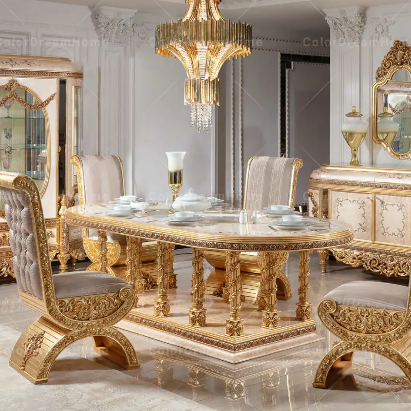 Luxury Dining Room Furniture Turkry Dining Table for Family Royal Home Dining Room Table Furniture Set