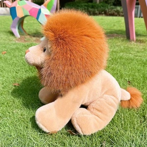 Peluche Leone Carino Realistico Morbido Imbottito Leone con Pelo Lungo Giocattolo Animale di Peluche per Amanti degli Animali Regalo - Product Image 3