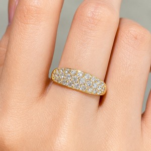 Xinfly Solid 18K Gold Lab Grown Diamond <b>Ring</b> 0.98ctw Pave Set AU750 Half Eternity Wedding Anniversary Factory Price - Product Image 5