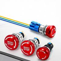 Interrupteur à bouton-poussoir d'arrêt d'urgence 22 mm 1NC à tête champignon avec verrouillage pour palan, ascenseur et système de convoyeur – Vente directe usine