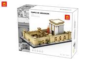 Wange 7216 Modèle d'architecture du Temple de Jérusalem en briques, ensemble de blocs de construction éducatifs DIY pour adultes, cadeau