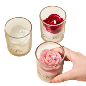 Velas de Cristal con Rosas Personalizadas para el Día de San Valentín, Velas Premium Inmersivas, Fragancias, Decoración del Hogar, Regalos de Boda/Compromiso Personalizados - Product Image 1