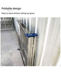 Fabrika toptan katı dayanıklı büyük boy köpek kafesi kulübesi özelleştirilebilir paslanmaz çelik katlanır köpek kafesi hayvan kafesleri - Product Image 2