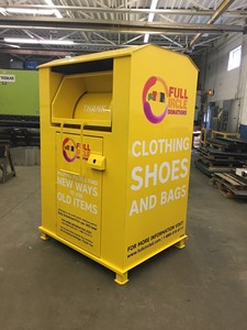 حاوية تخزين مستطيلة من الفولاذ المجلفن قابلة للضغط لإعادة تدوير الملابس المستعملة - صديقة للبيئة - Product Image 1