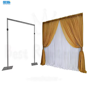 6フィート-14フィート高品質イベント結婚式の背景パイプとドレープポータブル調節可能なアルミニウムポール結婚式の背景フレーム用 - Product Image 1