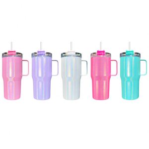 Gobelet isotherme à sublimation vierge pour enfants, 20 oz, scintillant, holographique, avec poignée, entrepôt USA - Product Image 1