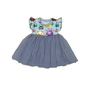 Abito Lungo per Neonata in Morbido Tessuto Traspirante Effetto Seta con <span class=keywords><strong>Motivi</strong></span> a Cuore Personalizzati, Maniche Corte e Design con Fiocco - Product Image 3