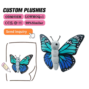 Peluche papillon brodée personnalisée de couleur à votre choix - Peluches animales super douces personnalisables - Product Image 2