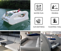 Bateau gonflable Lake River House Bateau catamaran gonflable Water Float Island avec moteur à essence