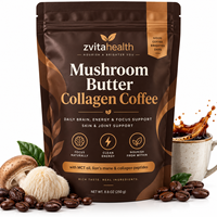 Poudre de café instantané Keto aux champignons Marque Blanche avec Crinière de lion et Reishi pour l'énergie et la concentration des adultes