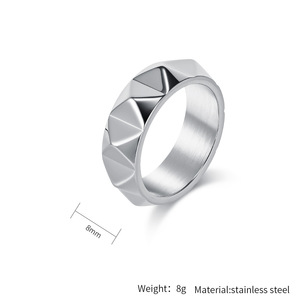 Bague <span class=keywords><strong>de</strong></span> mode unisexe en acier inoxydable plaqué or, anti-ternissement, avec motif 'Broken Window', pour hommes et femmes, idéale comme cadeau - Product Image 6