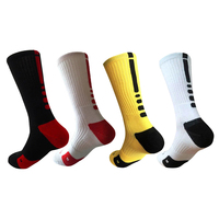 Respirant personnalisé hommes Polyester coton rembourré Sport basket-ball chaussettes Elite Sport chaussettes personnalisé Compression Sport chaussettes