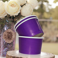 Pot à crème glacée à paroi simple en papier de qualité alimentaire écologique avec fonction imperméable Biodégradable et compostable Logo personnalisé accepté