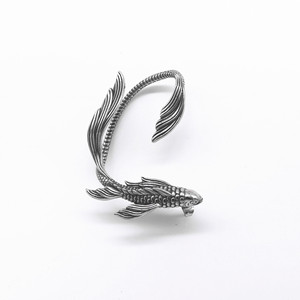 yunnique Koi Carp <b>Cuff</b> <b>Earrings</b> Stainless Steel Animal Shape Fashion Jewelry For Men And Women Single <b>Ear</b> Clip Design - Product Image 2