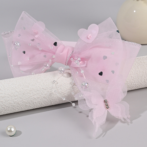 Bandeau de cheveux en tulle scintillant avec nœud en forme de couronne pour filles, accessoires pour cheveux, bandeau pour les dents, style princesse, mode chinoise - Product Image 2