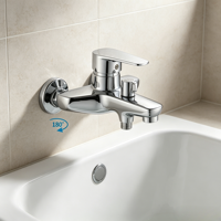 Robinet de douche monocommande en alliage de zinc poli au design moderne, avec cartouche céramique, idéal pour les salles de bain d'hôtels et d'appartements