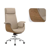 Chaise de bureau de direction ergonomique avec hauteur réglable et design moderne de fauteuil en cuir véritable pour petit bureau à domicile