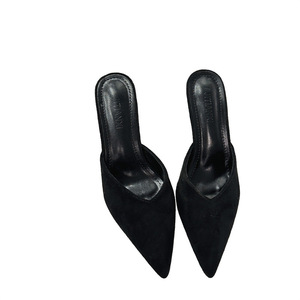 <span class=keywords><strong>Mules</strong></span> et sandales pour femmes, pantoufles en <span class=keywords><strong>daim</strong></span> léopard personnalisées à la mode, talons hauts, bout pointu, fermées, à enfiler, pour tous les jours - Product Image 2