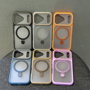 Funda Magnética Translúcida Mate al por Mayor para iPhone 17 13 14 15 16 Pro Max 17 Air con Anillo Metálico y Soporte Antigolpes - Product Image 6